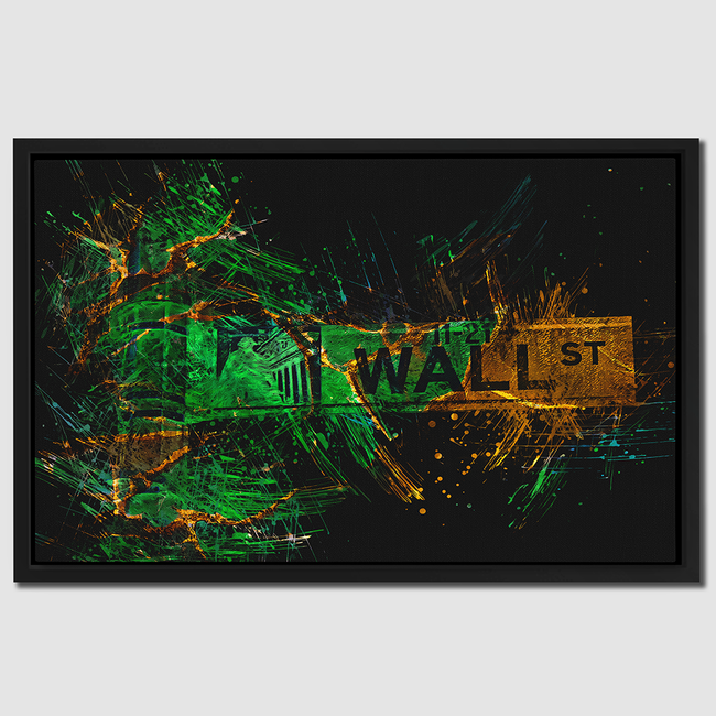 WALL STREET SIGN - GREEN & GOLD
