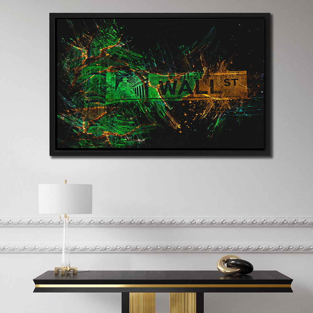WALL STREET SIGN - GREEN & GOLD