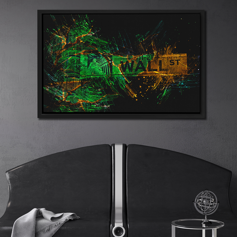 WALL STREET SIGN - GREEN & GOLD