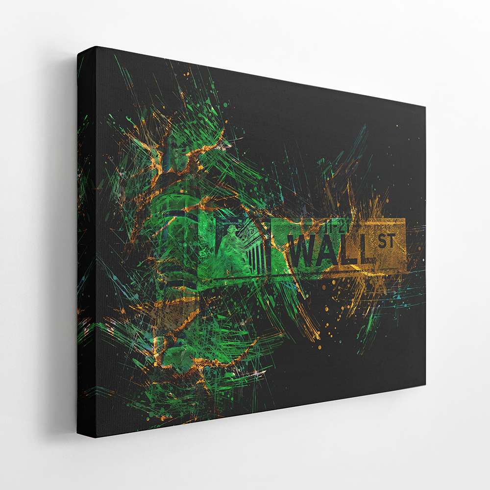 WALL STREET SIGN - GREEN & GOLD
