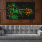 WALL STREET SIGN - GREEN & GOLD