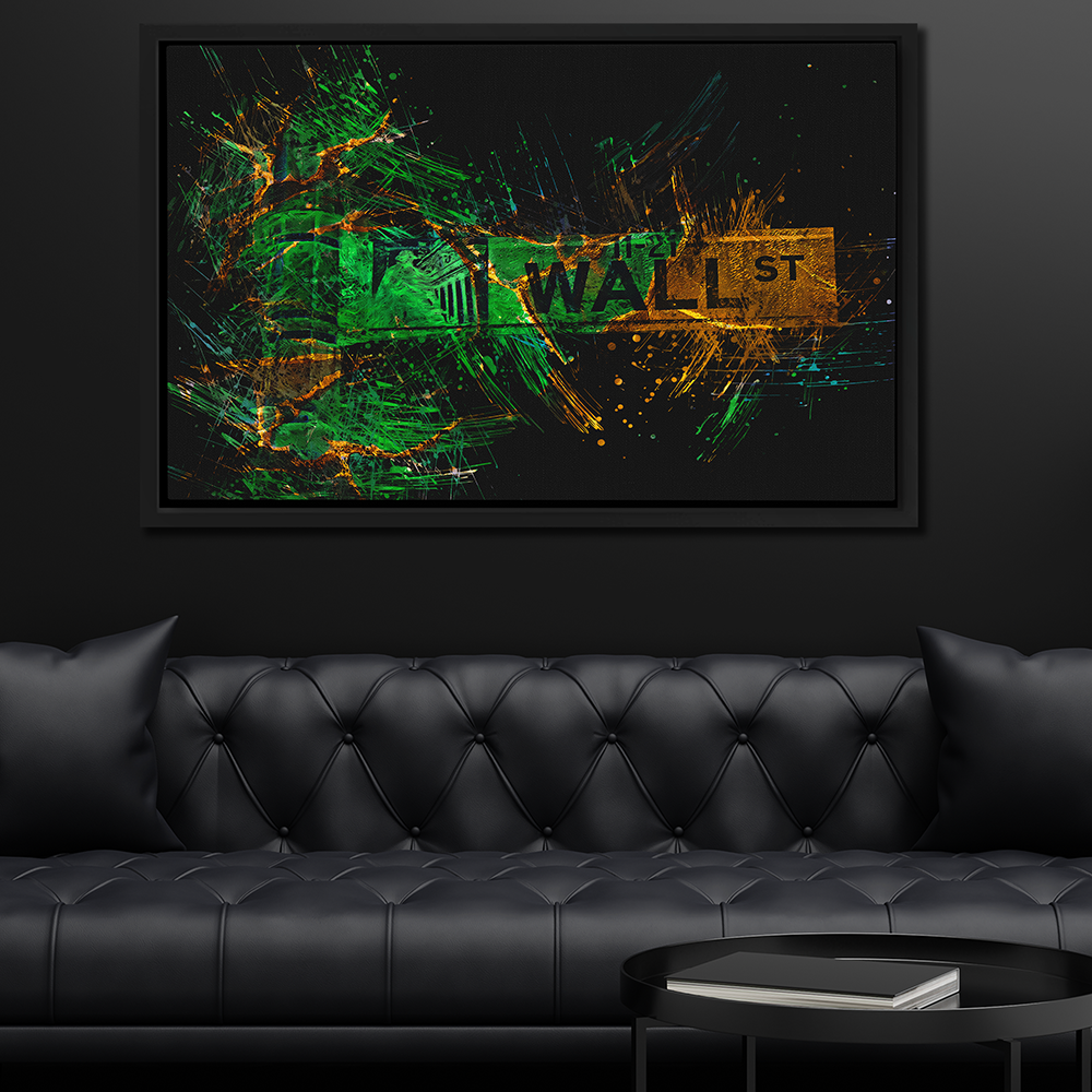 WALL STREET SIGN - GREEN & GOLD