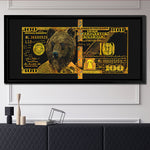 GOLD HUNDRED DOLLAR BEAR Wall Street Prints