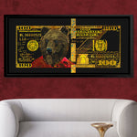 GOLD RED HUNDRED DOLLAR BEAR Wall Street Prints