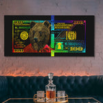 RAINBOW HUNDRED DOLLAR BEAR Wall Street Prints