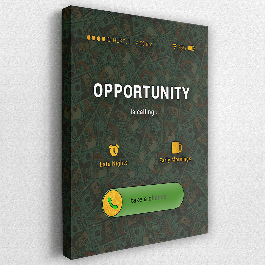 OPPORTUNITY IS CALLING (MONEY BACKGROUND) Wall Street Prints