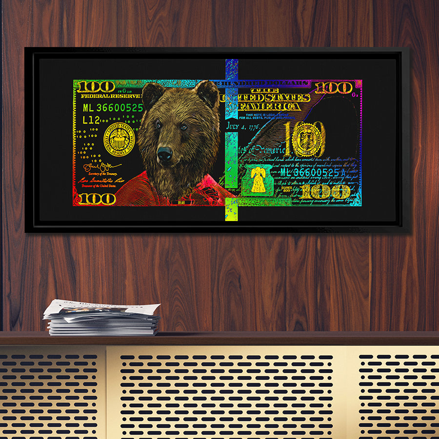 RAINBOW HUNDRED DOLLAR BEAR Wall Street Prints