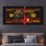 RED HUNDRED DOLLAR BEAR Wall Street Prints
