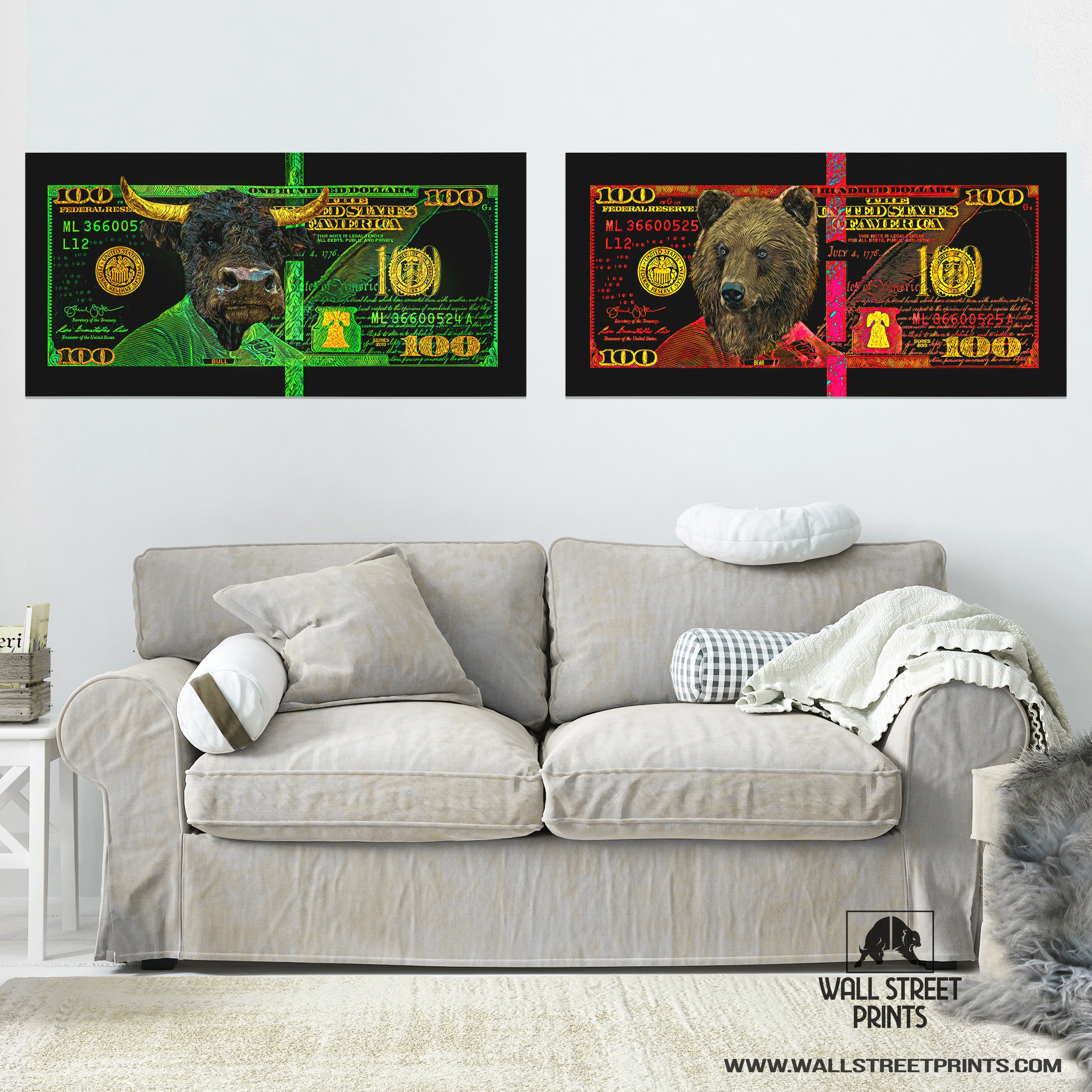 BULL & BEAR HUNDRED DOLLAR BUNDLE Wall Street Prints