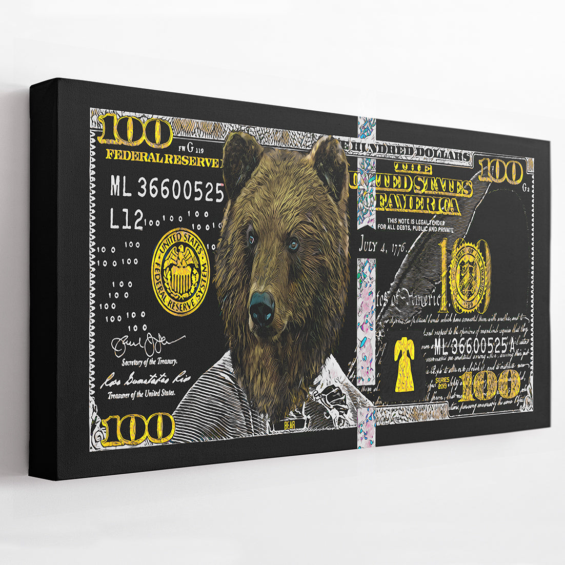 WHITE GOLD BULL & BEAR BUNDLE Wall Street Prints