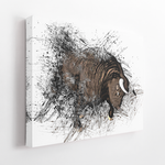 framed close up luxury bull wall art