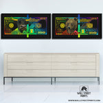 RAINBOW HUNDRED DOLLAR BULL & BEAR SET Wall Street Prints
