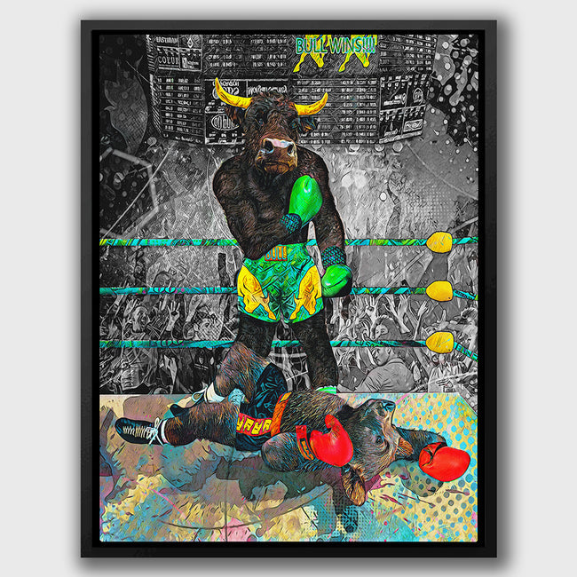 BULLS WIN (BLACK & WHITE VERSION) Wall Street Prints