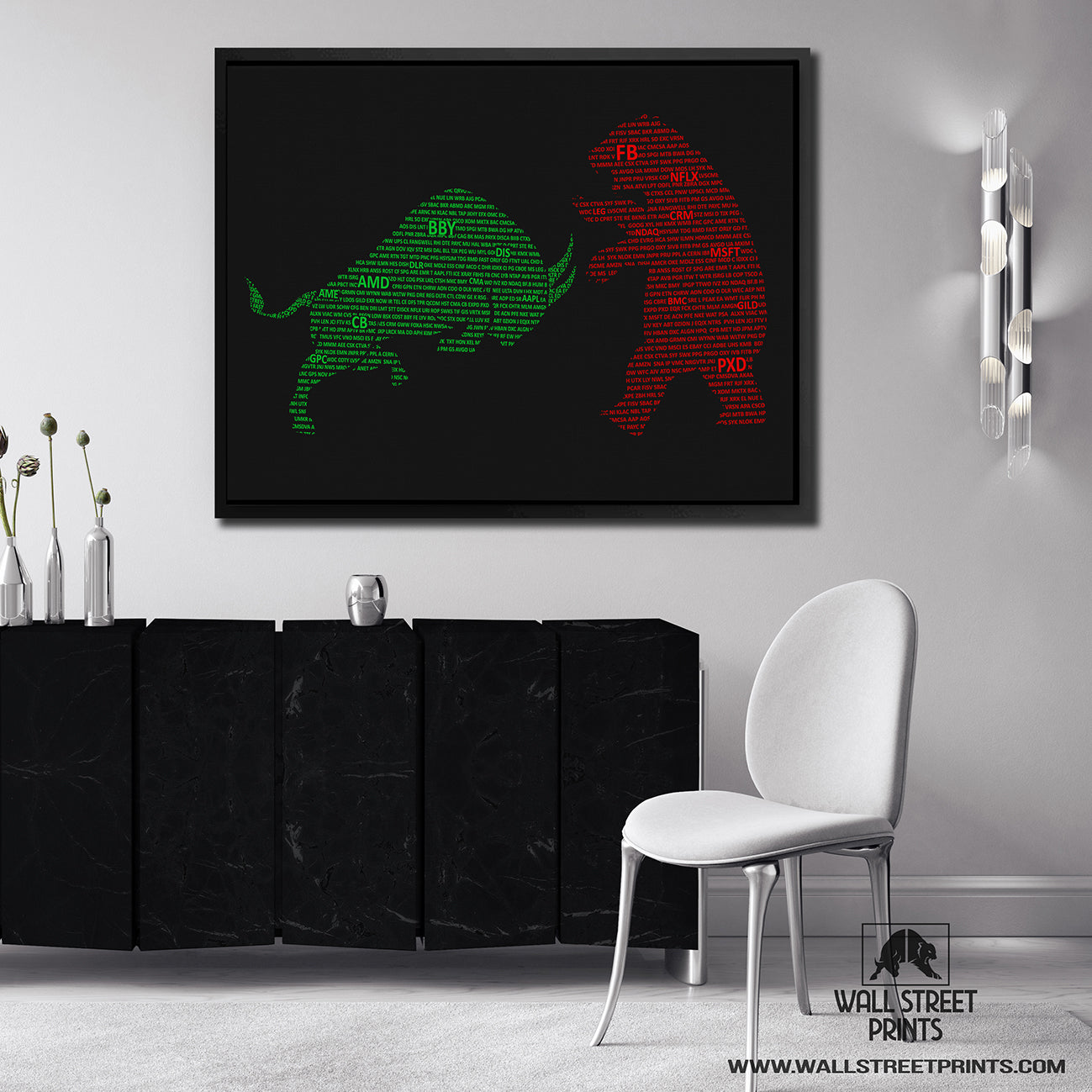 S&P 500 BULL VS BEAR (CHARGING IN AIR) Wall Street Prints