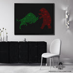 S&P 500 BULL VS BEAR (CHARGING IN AIR) Wall Street Prints