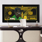 GOLD GREEN HUNDRED DOLLAR BULL Wall Street Prints