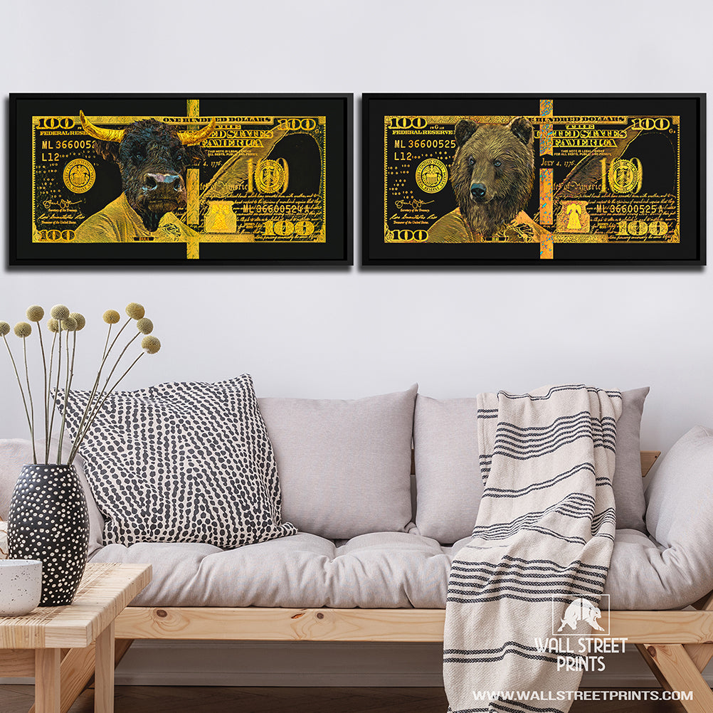 GOLD BULL & BEAR BUNDLE Wall Street Prints