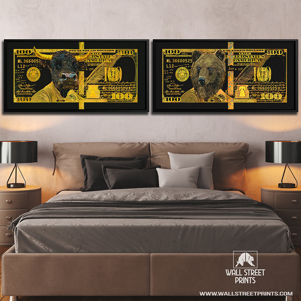 GOLD BULL & BEAR BUNDLE Wall Street Prints