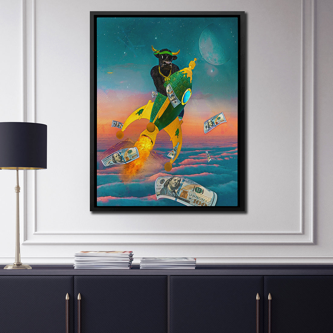 ROCKET BULL Wall Street Prints