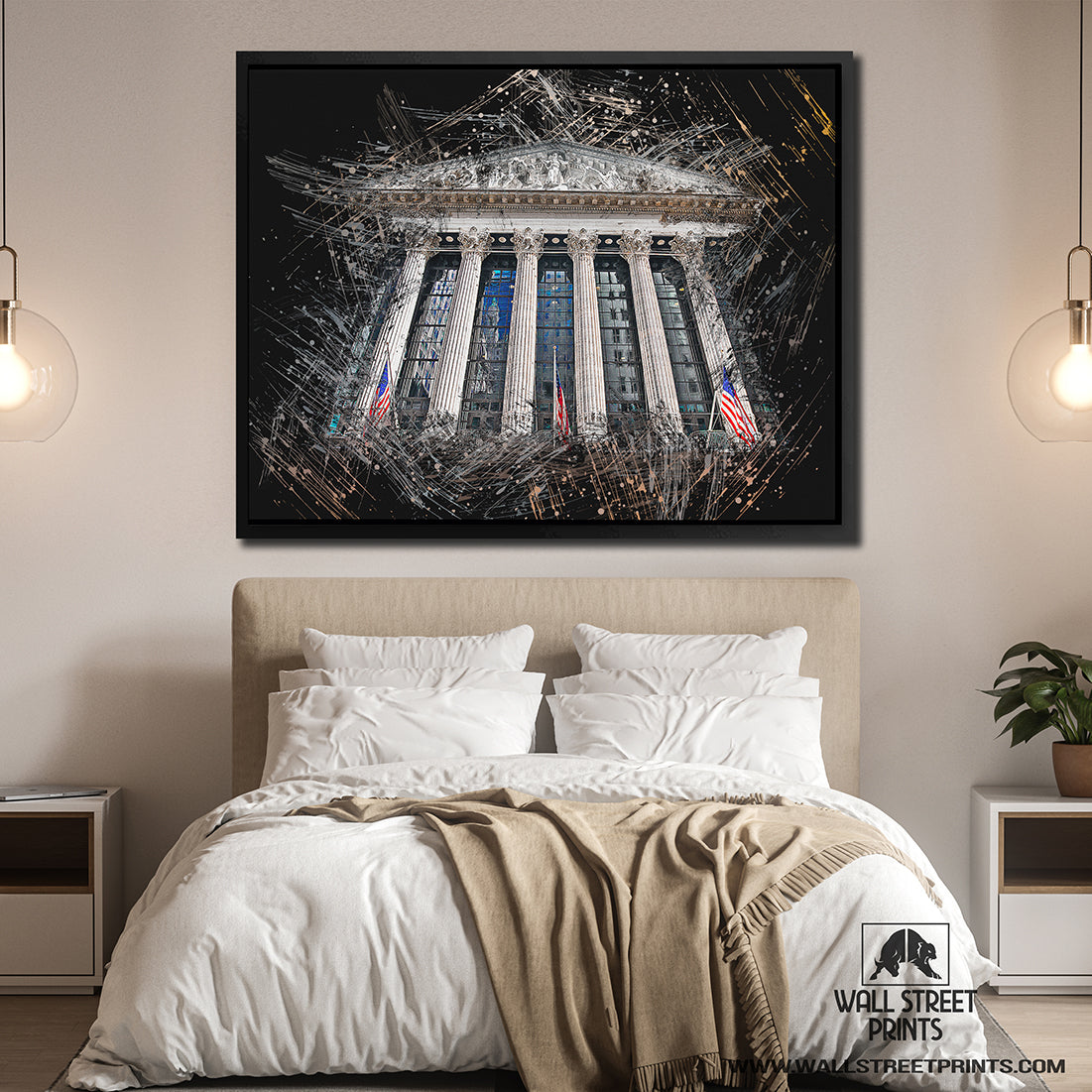 NYSE BUILDING (DARK BACKGROUND) Wall Street Prints