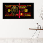 RED HUNDRED DOLLAR BEAR Wall Street Prints