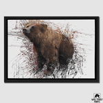 framed close up luxury bear wall art