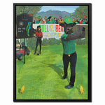 framed close up of bull golfer canvas art framed