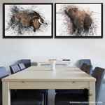 framed artwork over a conference table