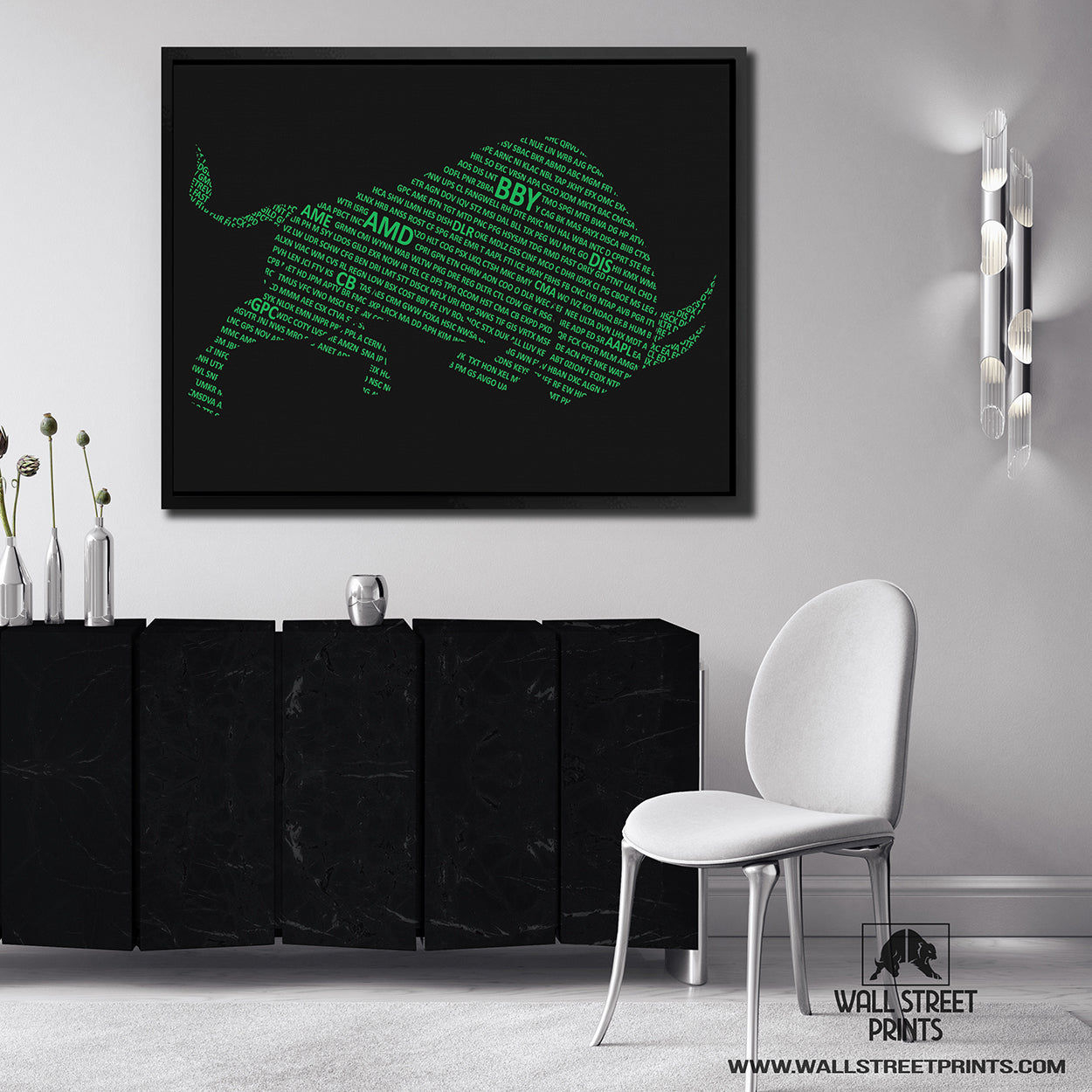 S&P 500 BULL (DARK BACKGROUND) Wall Street Prints