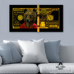 GOLD RED HUNDRED DOLLAR BEAR Wall Street Prints