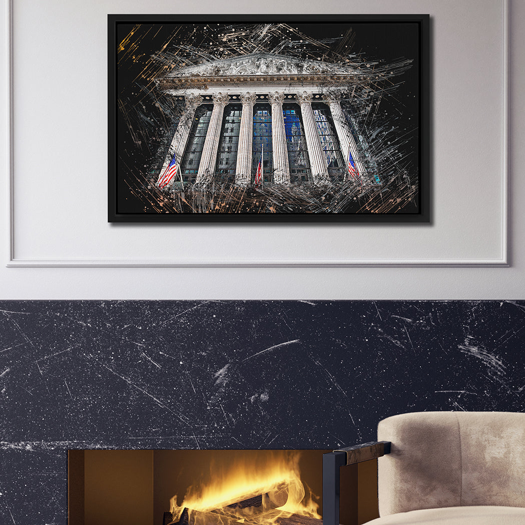 NYSE BUILDING (DARK BACKGROUND) Wall Street Prints