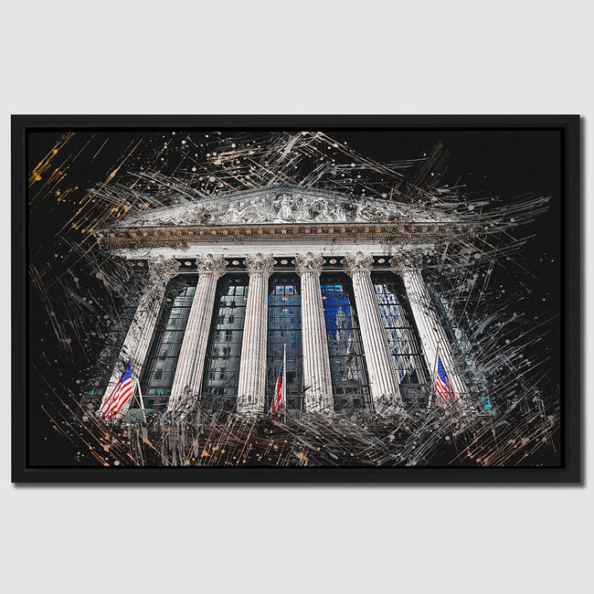 NYSE BUILDING (DARK BACKGROUND) Wall Street Prints