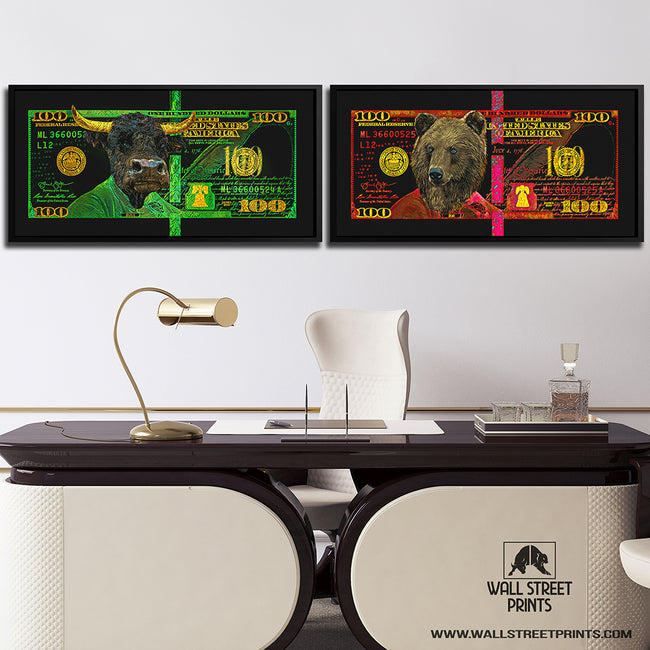 BULL & BEAR HUNDRED DOLLAR BUNDLE Wall Street Prints
