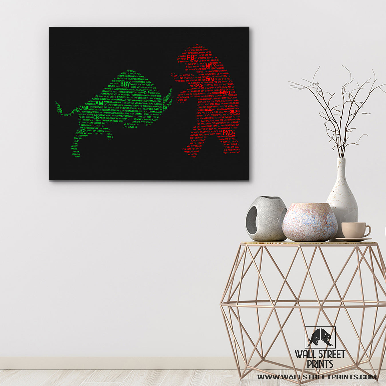 S&P 500 BULL VS BEAR (CHARGING IN AIR) Wall Street Prints