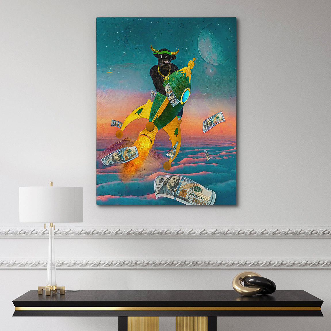 ROCKET BULL Wall Street Prints