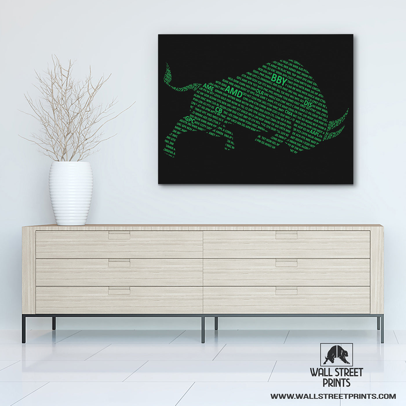 S&P 500 BULL (DARK BACKGROUND) Wall Street Prints
