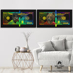 RAINBOW HUNDRED DOLLAR BULL & BEAR SET Wall Street Prints