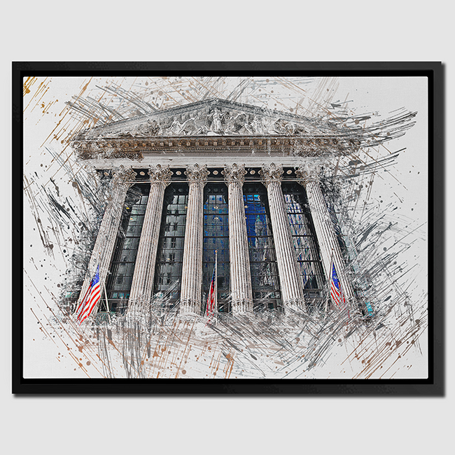 NYSE BUILDING (LIGHT BACKGROUND) Wall Street Prints