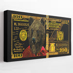 GOLD RED HUNDRED DOLLAR BEAR Wall Street Prints