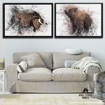 framed bull and bear luxury canvas art