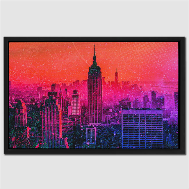 NYC SKYLINE Framed Canvas Art Close Up