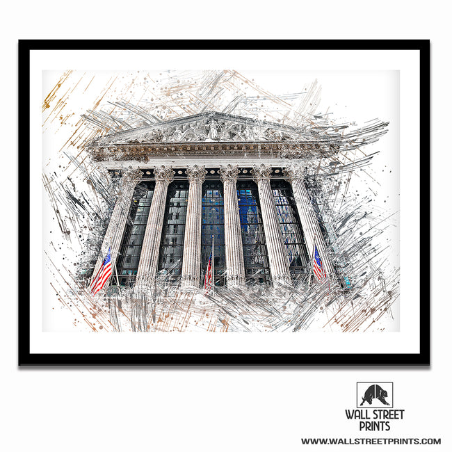 NYSE BUILDING (LIGHT BACKGROUND) | PRINT Wall Street Prints