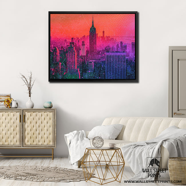Framed Orange, Pink, and Purple Hues in Canvas Art Setting